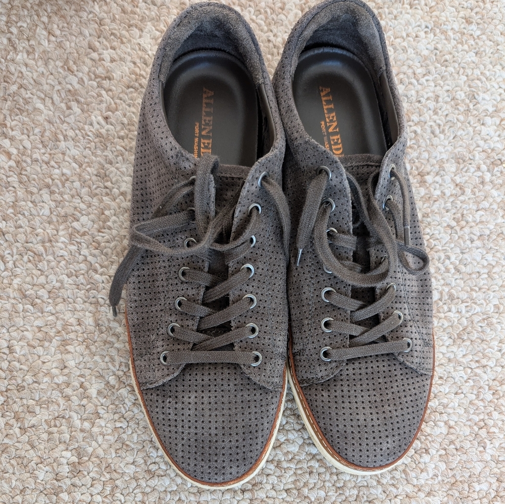 Allen Edmonds "PORTER DERBY" Men's Suede Sneakers size 11 Grey Perforated